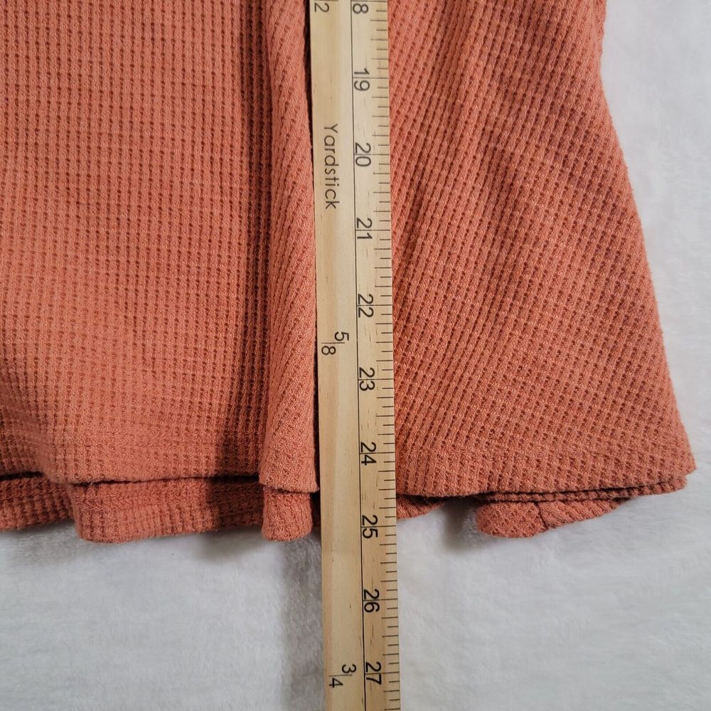 We the Free People Peach Thermal Long Sleeve Shirt Women's Size Small Boho Top - Picture 5 of 7